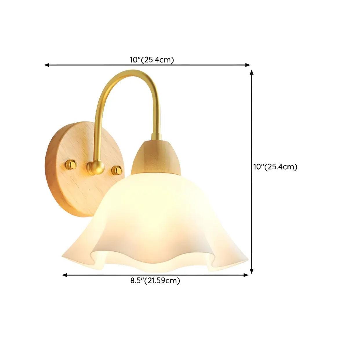 Modern Wooden Flower Glass Wall Lights - Elegant Home Decor for Living Room, Bedroom & Dining Area
