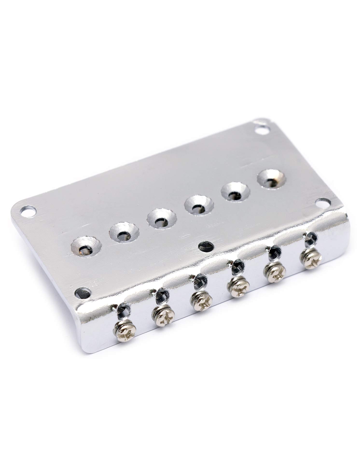 Metallor Chrome Guitar Saddles Bridge - Replacement for Hardtail Strat & Tele Electric Guitars | Perfect for DIY Repairs & Upgrades | Enhance Tone & Playability