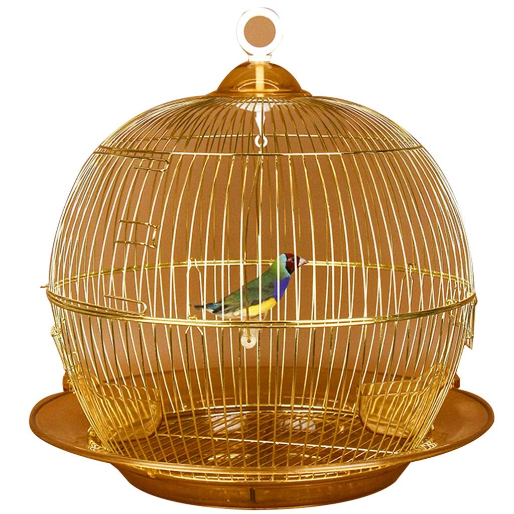 Retro Golden Flight Cage for Parakeets - Decorative Bird Cage for Parrots, Doves & Canaries | Elegant Home Decor & Luxury Package (Gold) - Perfect for Living Room, Bedroom or Garden Aviary