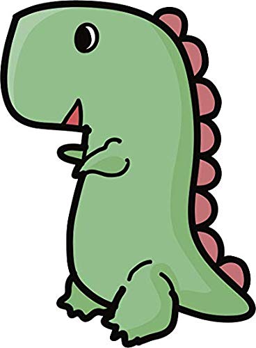 EW Designs Cute Green Dinosaur Cartoon Magnetic Vinyl Bumper Sticker for Kids (4