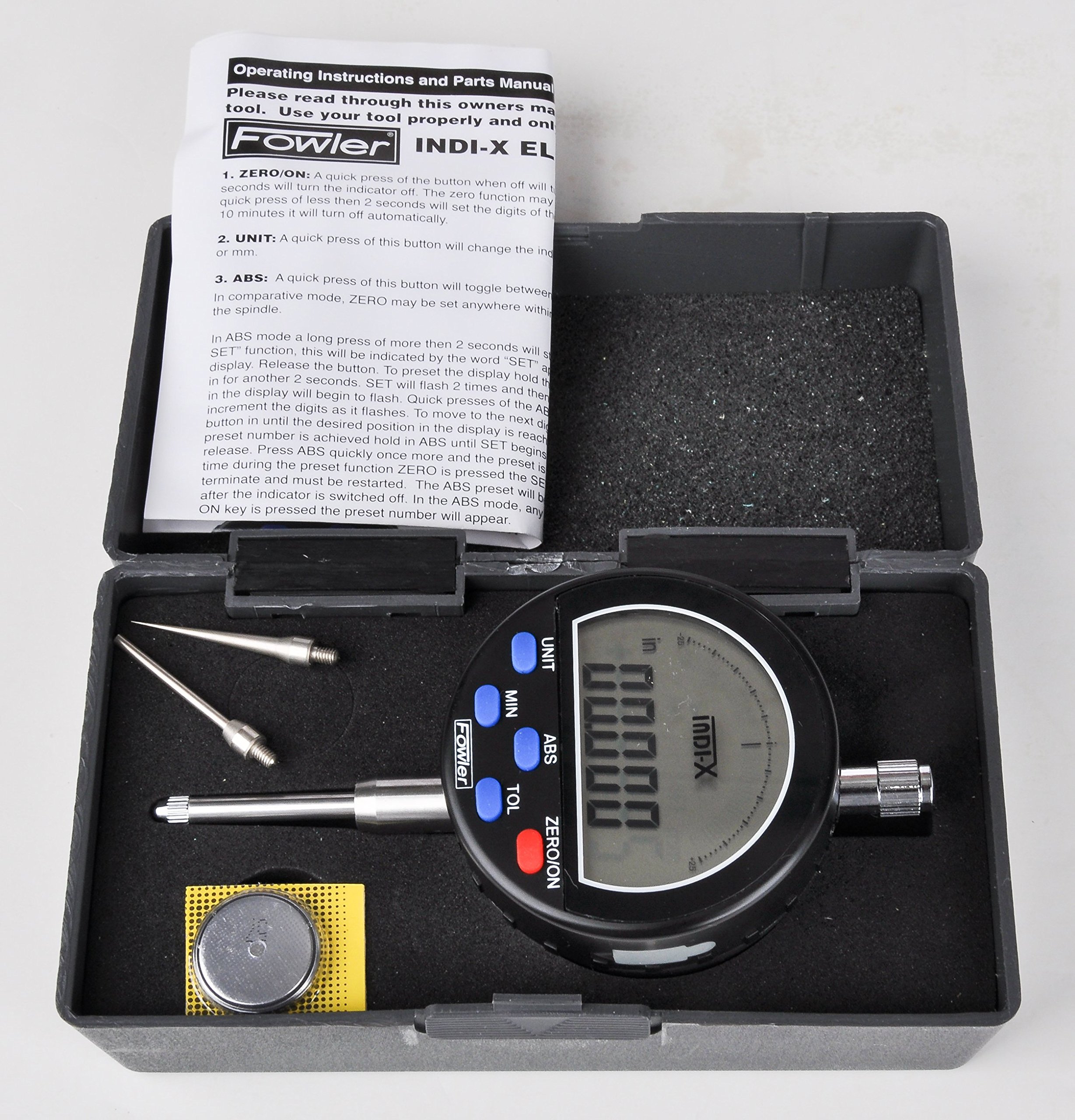 Fowler 52-580-025 Indi-X Granite Gage Stand with Electronic Indicator - Precision Measurement Tool for Industrial Quality Control & Machining Workshops