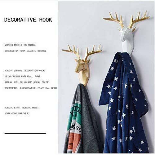 Nordic Deer Antler Wall Hooks - 4 Pack, Heavy Duty Coat & Key Hooks, Modern Elegant Home Decor for Entryway, Bedroom, and Bathroom Organization