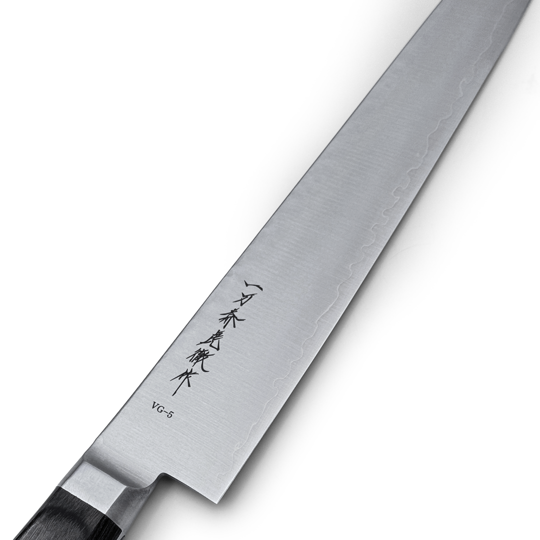 Ittosai Kotetsu VG-5 Sujihiki 240mm (9.4 Inch) Japanese Chef Knife - Hammered (Tsuchime) Finish for Slicing Meat, Sushi & Precision Cutting - Professional Kitchen & Home Cooking Essential