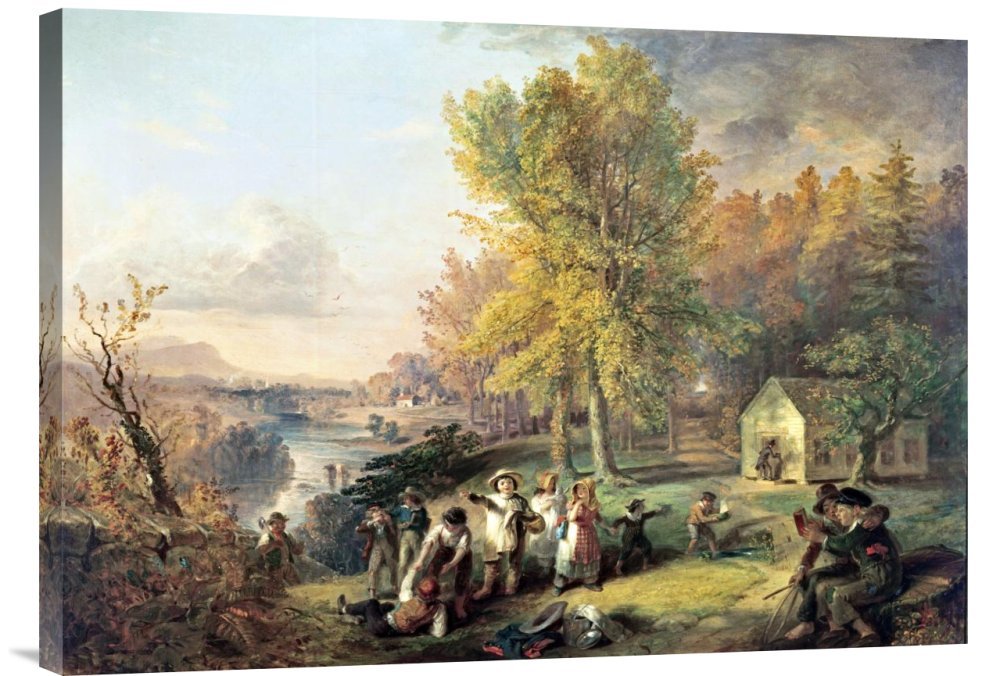 Budget Henry Inman 'Dismissal of School On an October Afternoon' Gallery Wrap Giclee Canvas Wall Art Print - Perfect for Living Room, Bedroom & Office Decor