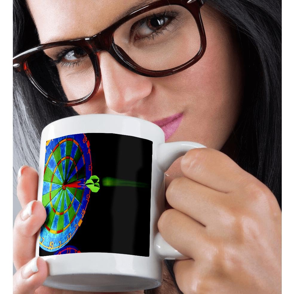 3D Rose Dartboard Ceramic Coffee Mug - 15 oz Insulated Travel Cup for Coffee, Tea & Hot Drinks - Perfect for Office, Home & Gifts