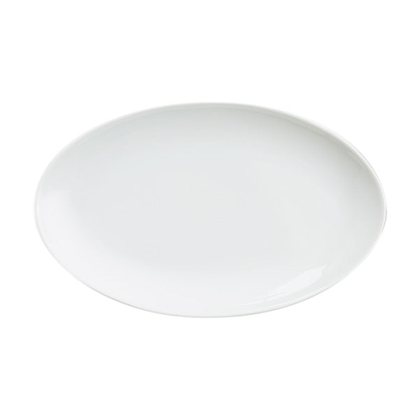 Alani 025241 9.875 x 6.25 Inch White Ceramic Oval Serving Platter - Set of 12 - Perfect for Dinner Parties, Buffets & Holiday Entertaining