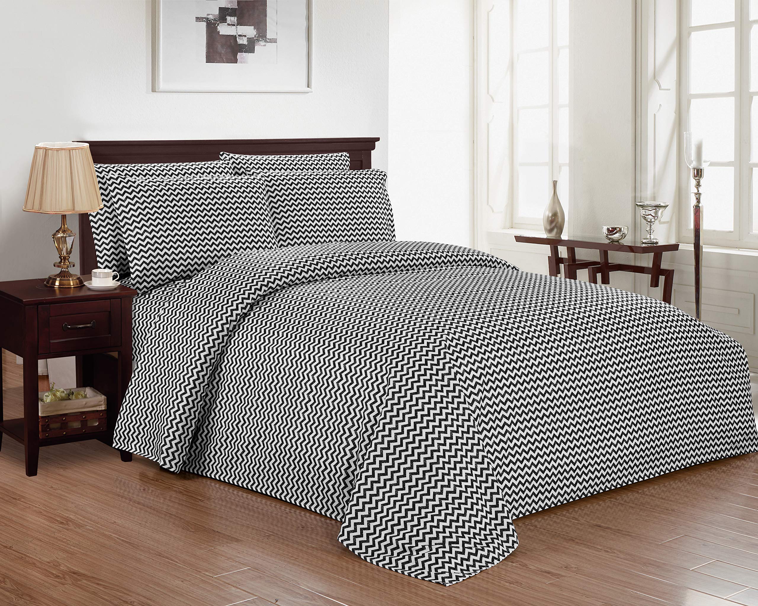 Premium Kensie Casey Bed Sheets Set - Soft & Breathable (Full/Queen/King Size) - Black Luxury Bedding for Comfortable Sleep - Perfect for Master Bedrooms, Guest Rooms & Hotels