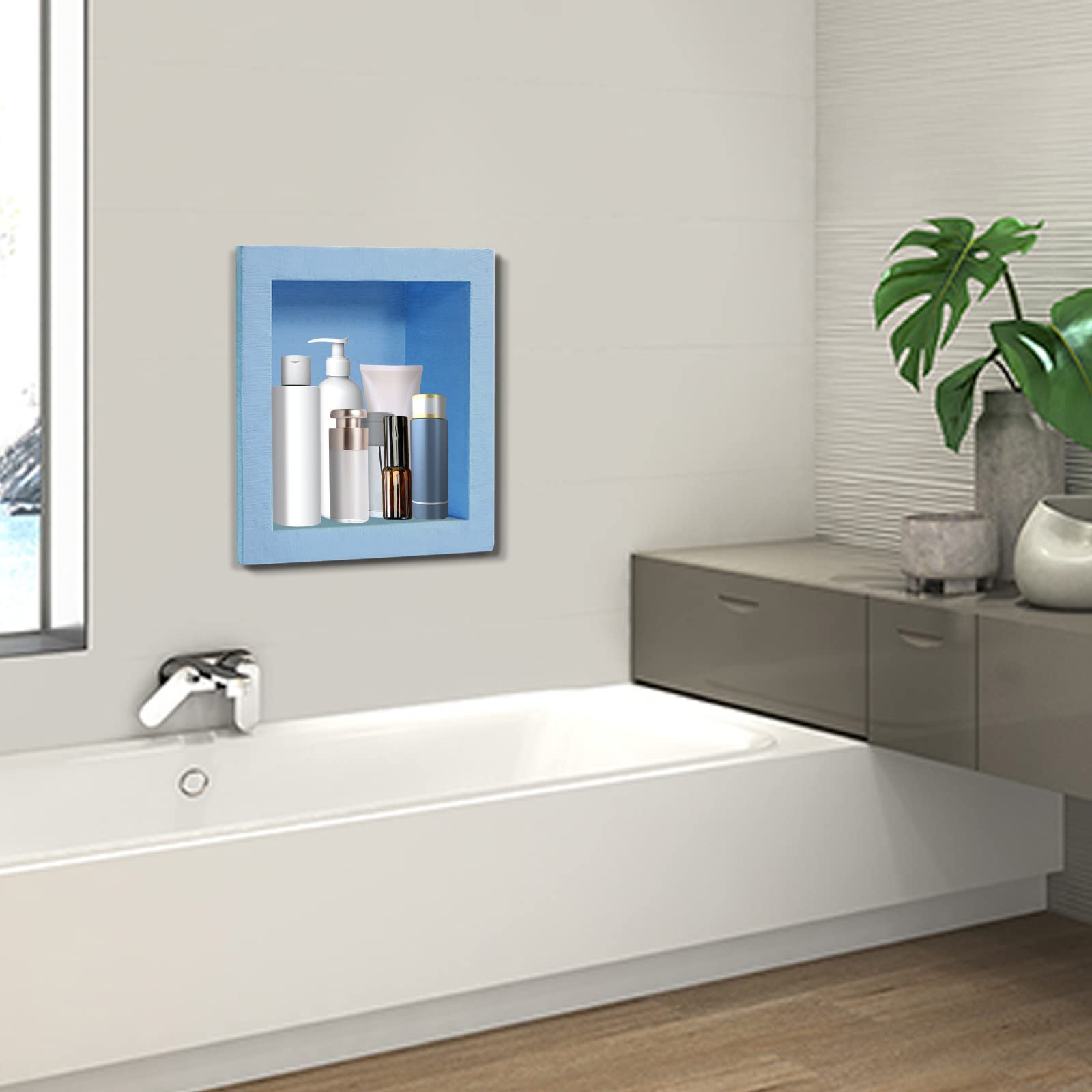 Waterproof Recessed Shower Niche Organizer - Flush Mount Bathroom Shelf for Shampoo, Soap & Toiletry Storage | Leak Proof Tile Insert | Perfect for Modern Bathroom & Shower Organization