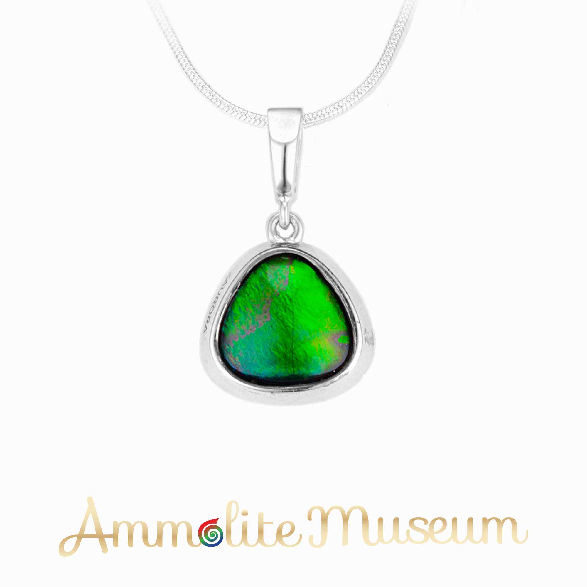 Exquisite Sterling Silver Trilliant Ammolite Pendant | Genuine Ammolite Gemstone Jewelry | Perfect for Gifts & Special Occasions
