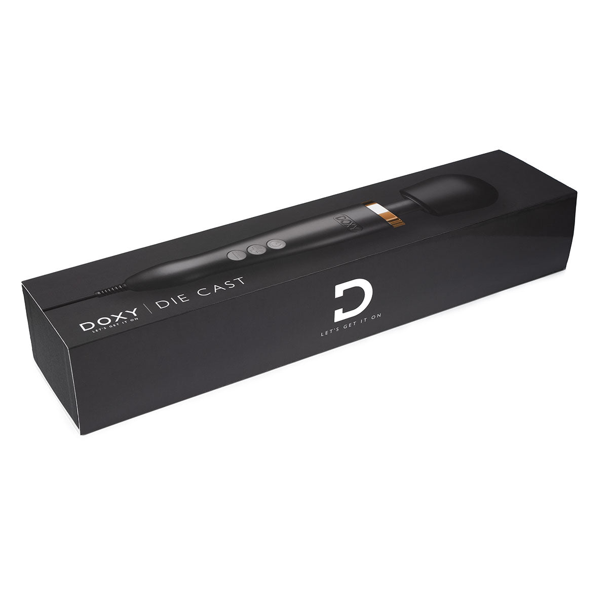 Doxy Die Cast Deluxe Massage Wand - Matte Black & 24K Gold Finish - Premium Personal Massager for Relaxation & Muscle Relief at Home or Spa