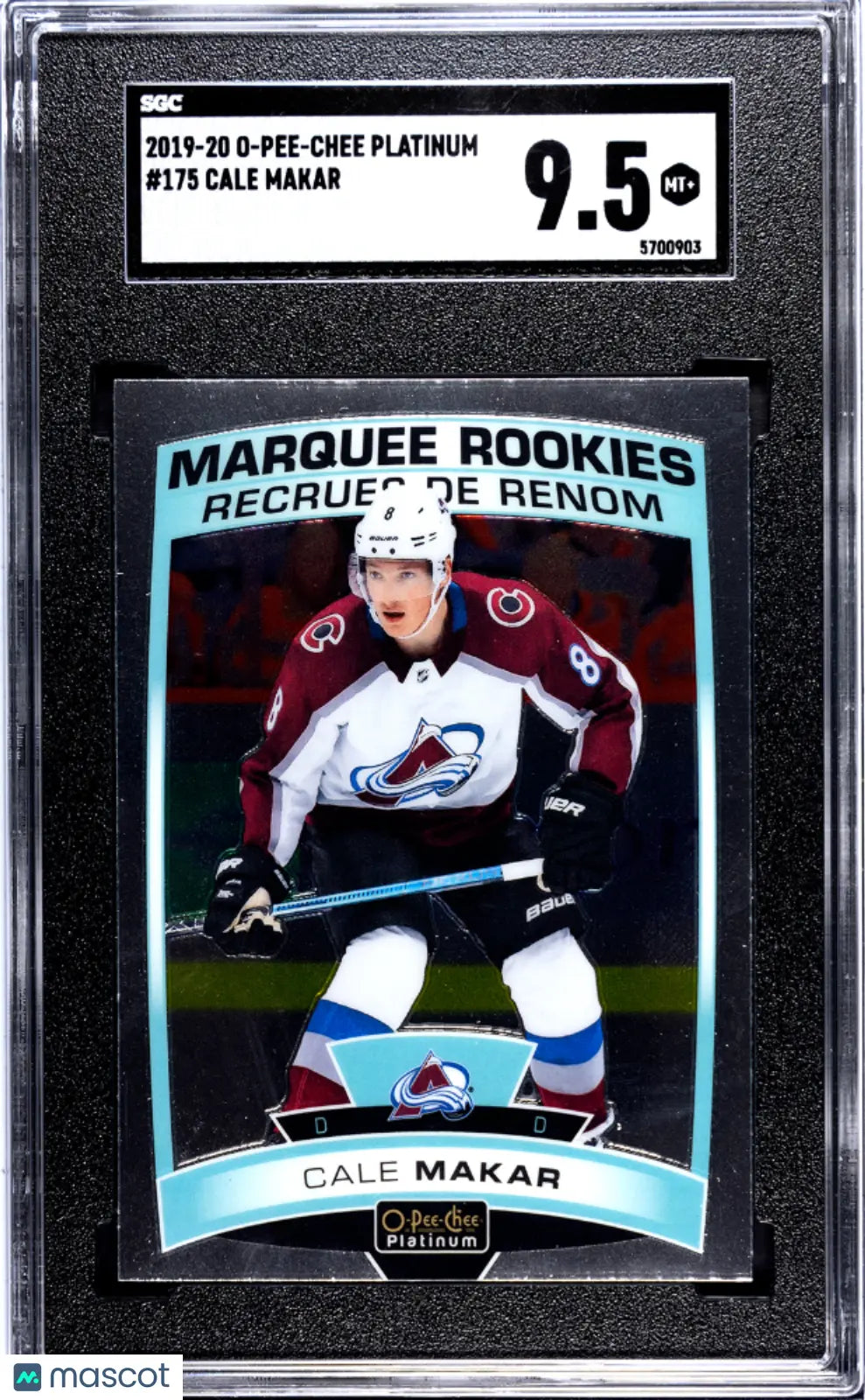 2019-20 O-Pee-Chee Platinum Cale Makar Marquee Rookie Card #175 SGC 9.5 Gem Mint - Hockey Collectibles & Sports Memorabilia for Fans and Investors
