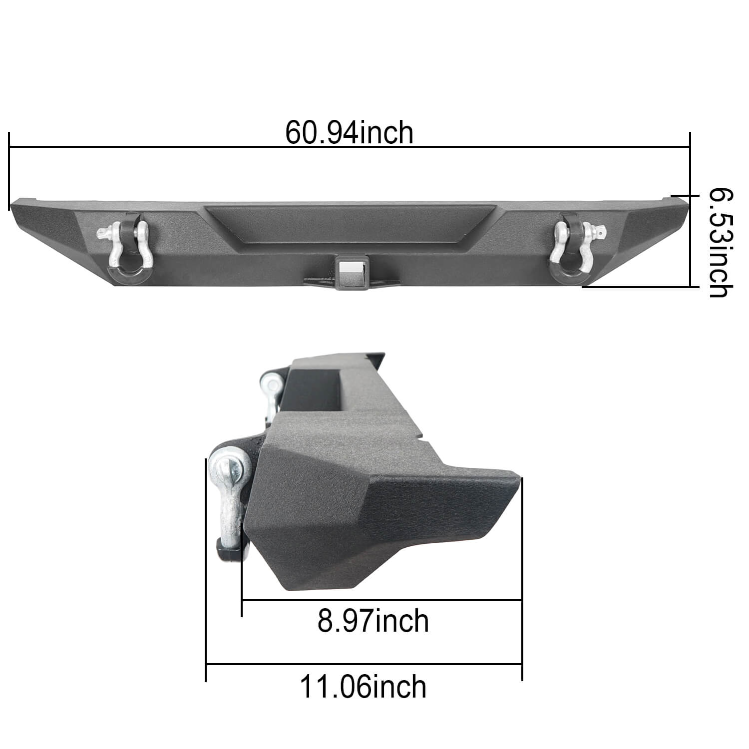 Jeep Wrangler CJ7 Front & Rear Bumper Set (1976-1986) - Heavy Duty Off-Road Bumper with U-Box Design for Enhanced Protection & Storage - Perfect for Trail Riding, Rock Crawling & Outdoor Adventures