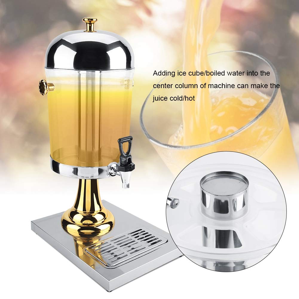 8L Commercial Frozen Drink Maker - Stainless Steel Slushie & Juice Machine for Hot & Cold Beverages - Easy to Clean Commercial Grade for Restaurants, Bars, Cafes, Hotels & Supermarkets - Perfect for Margaritas, Smoothies, Iced Coffee & Summer Drinks (Single Head, Silver)