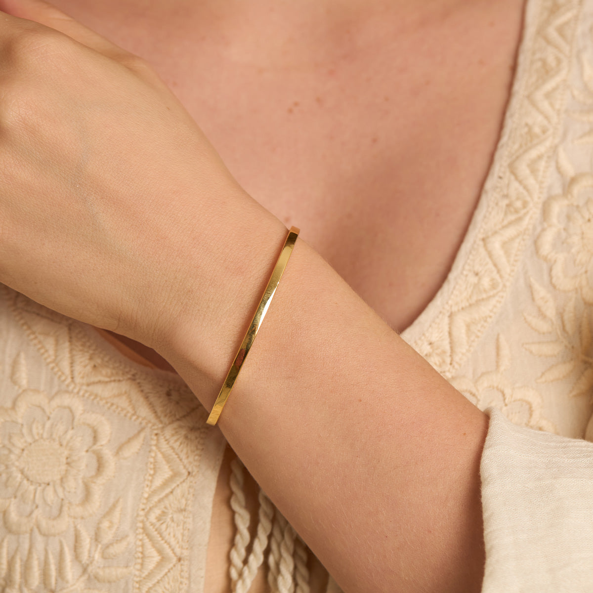 Ultra Slim Gold Cuff Bracelet for Women - Elegant Minimalist Jewelry for Everyday Wear, Parties & Special Occasions