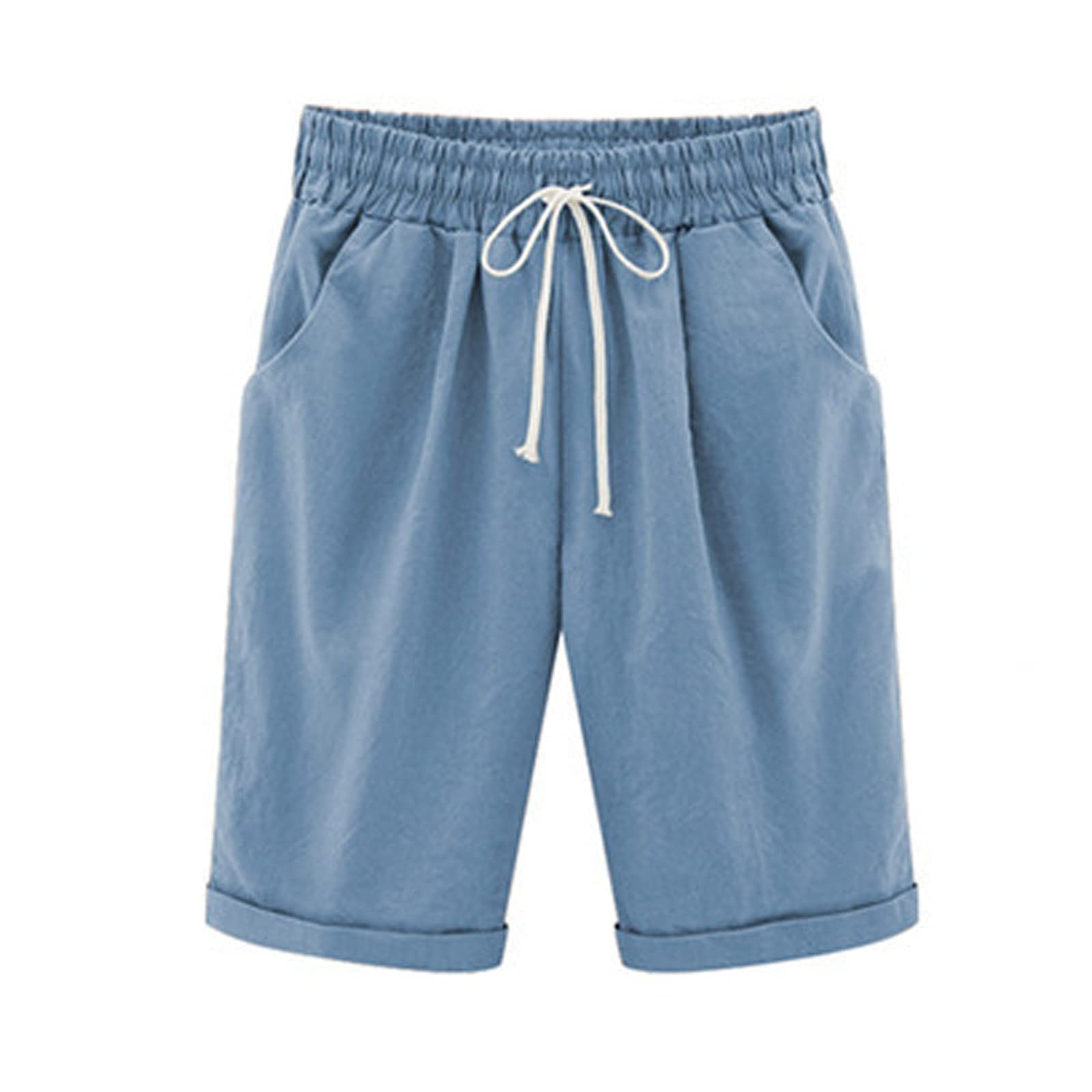 AMDBEL Women's Bermuda Shorts with Pockets - Yoga & Summer Walking Shorts