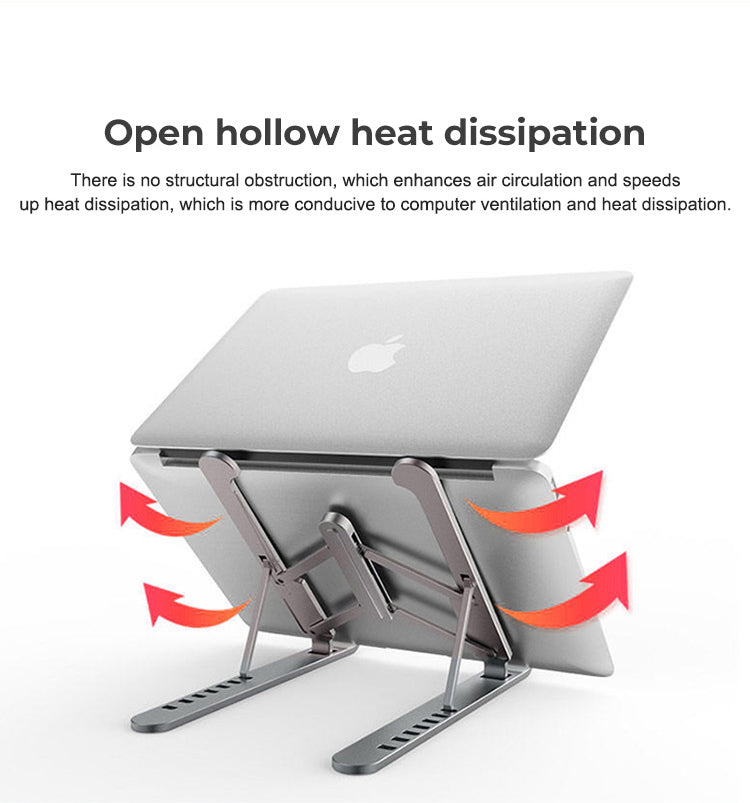 Foldable Laptop Stand - Adjustable Height ABS Computer Holder with Non-Slip Base - Ergonomic White Notebook Stand for MacBook, Dell, HP (Perfect for Office, Home & Travel Use)