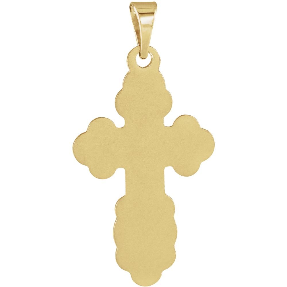 14k Yellow Gold Orthodox Cross Pendant for Religious Jewelry Gifts