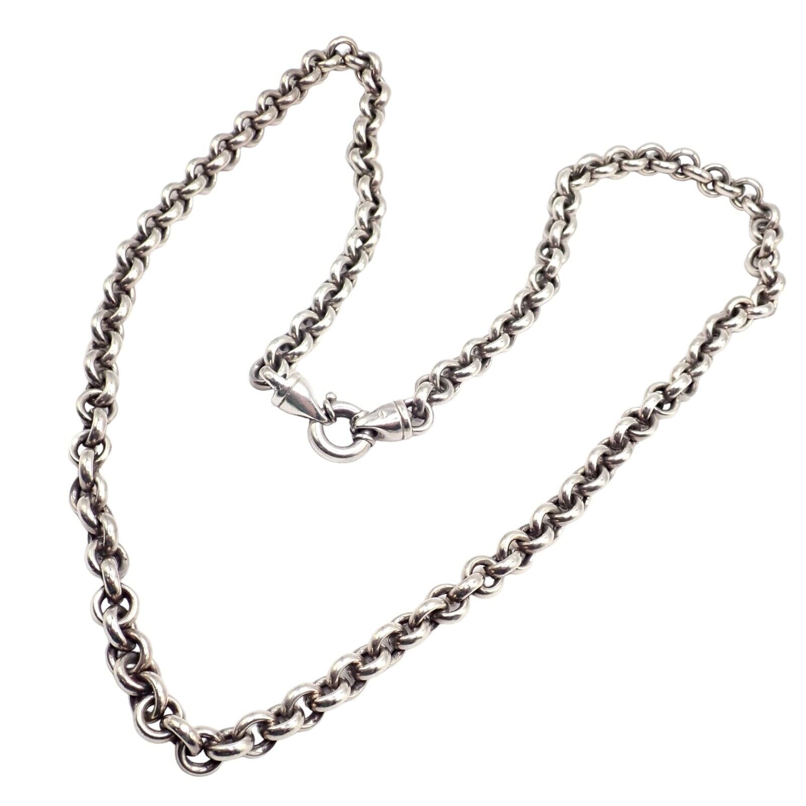 Authentic Tiffany & Co Sterling Silver Circle Link Long 32
