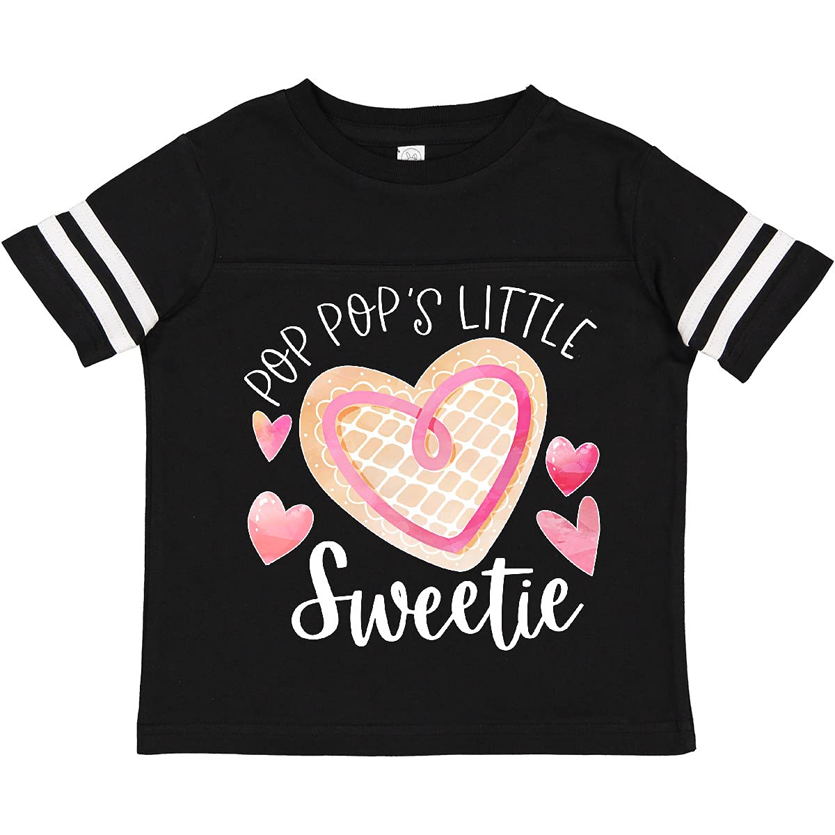Pop Pop's Little Sweetie Pink Heart Cookie Toddler T-Shirt | Cute Baby Girl Graphic Tee | Soft Cotton Toddler Outfit for Grandparents Day, Family Photos & Casual Wear