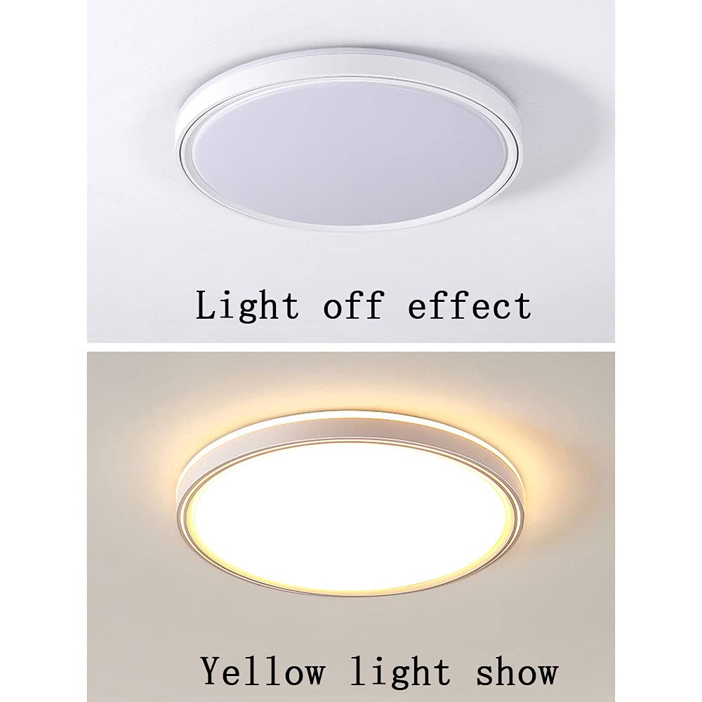 Ultra-Thin Modern Round LED Ceiling Light Fixture - White Flush Mount Lighting for Bedroom, Living Room & Hallway | Energy-Efficient Minimalist Design for Home & Office Decor
