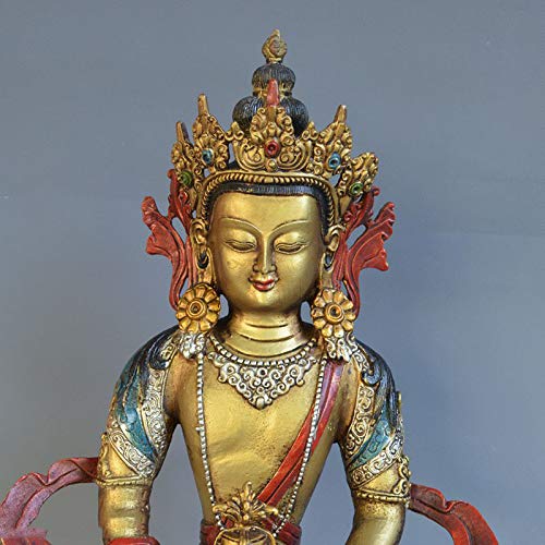 Longevity Buddha Statue - Handcrafted Brass Tibetan Buddhism Decor for Home Altar, Meditation Room & Spiritual Gifts | Feng Shui & Zen Decorations