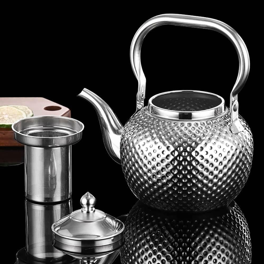 SANQIAHOME 1500ml Stainless Steel Teapot with Infuser - Induction & Gas Compatible Tea Kettle with Ergonomic Handle - Perfect for Home, Office, and Tea Ceremonies