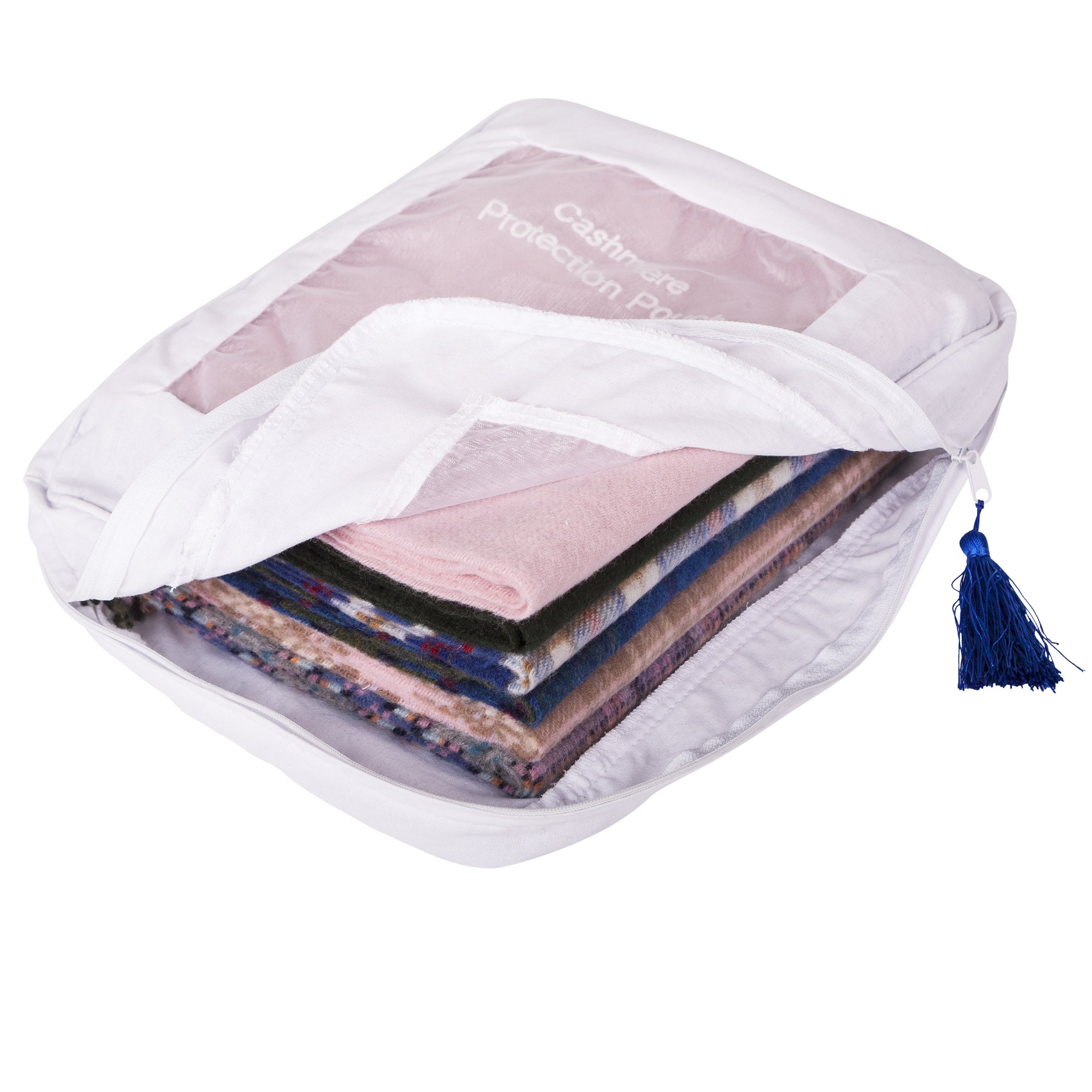5 Pack Premium Cashmere Sweater Storage Bags - XL Breathable Cotton Protection Pouches for Winter Clothes & Luxury Knitwear | Perfect for Travel, Closet Organization & Seasonal Garment Preservation
