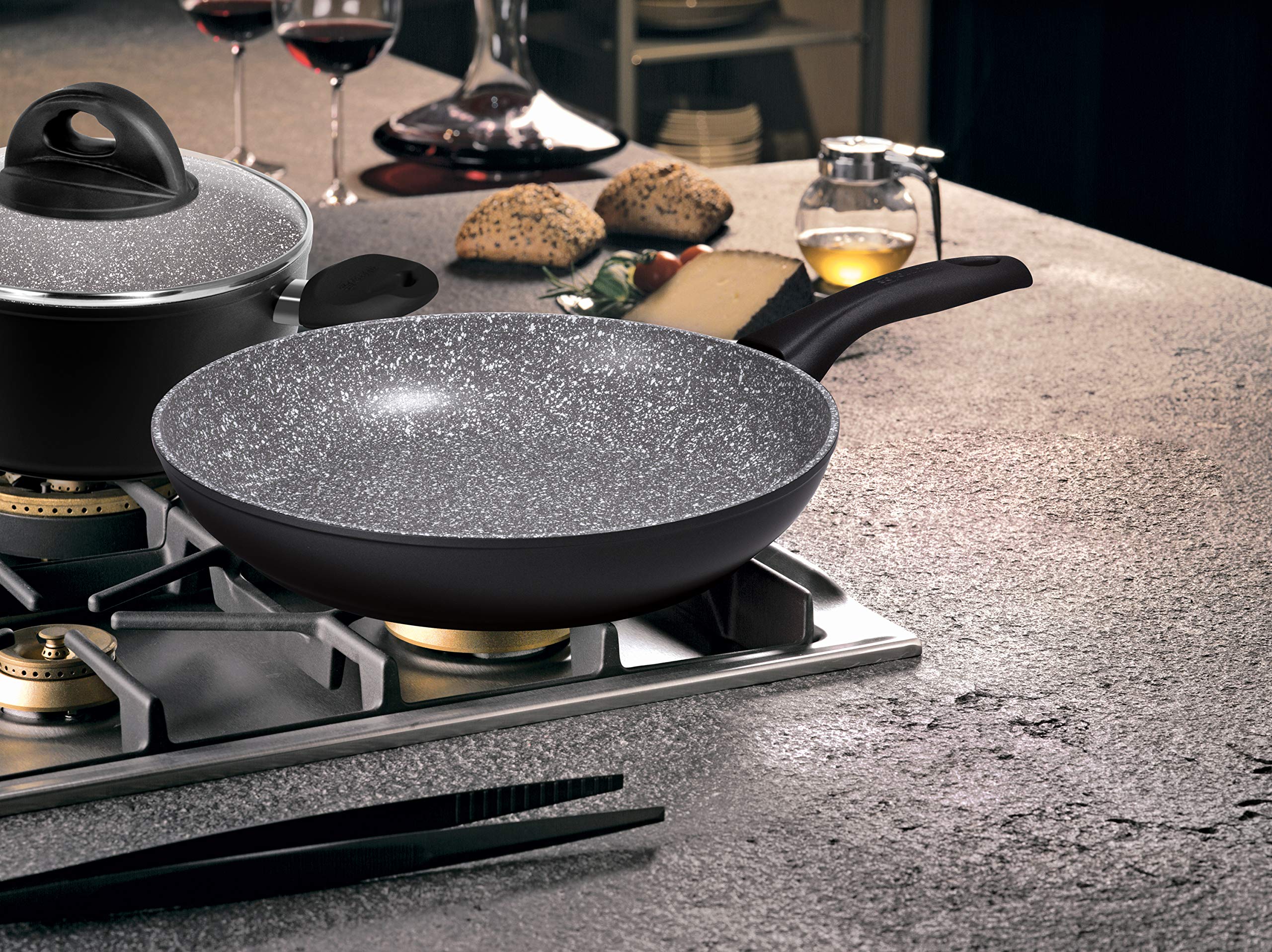 Bialetti Black Pearl Universal Nonstick Frying Pan 11 Inch - Premium Cookware for Sauteing, Frying & Cooking - Perfect for Gas, Electric & Induction Stoves