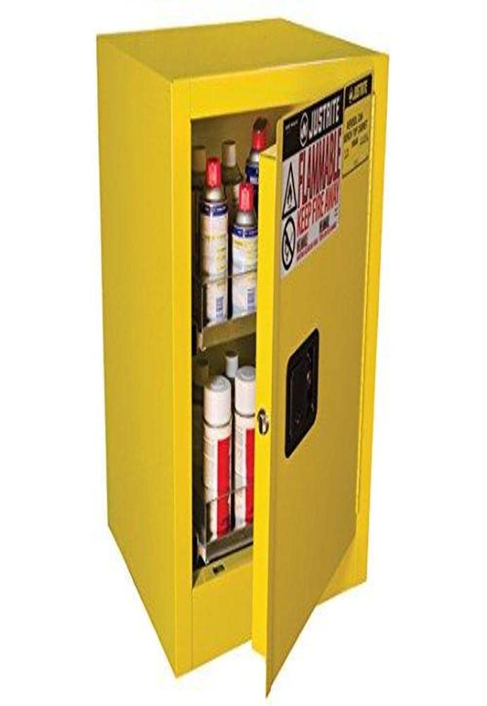 Justrite 890500 Aerosol Can Benchtop Safety Cabinet - Flammable Storage for Spray Paint & Chemicals | Workshop, Garage & Laboratory Use