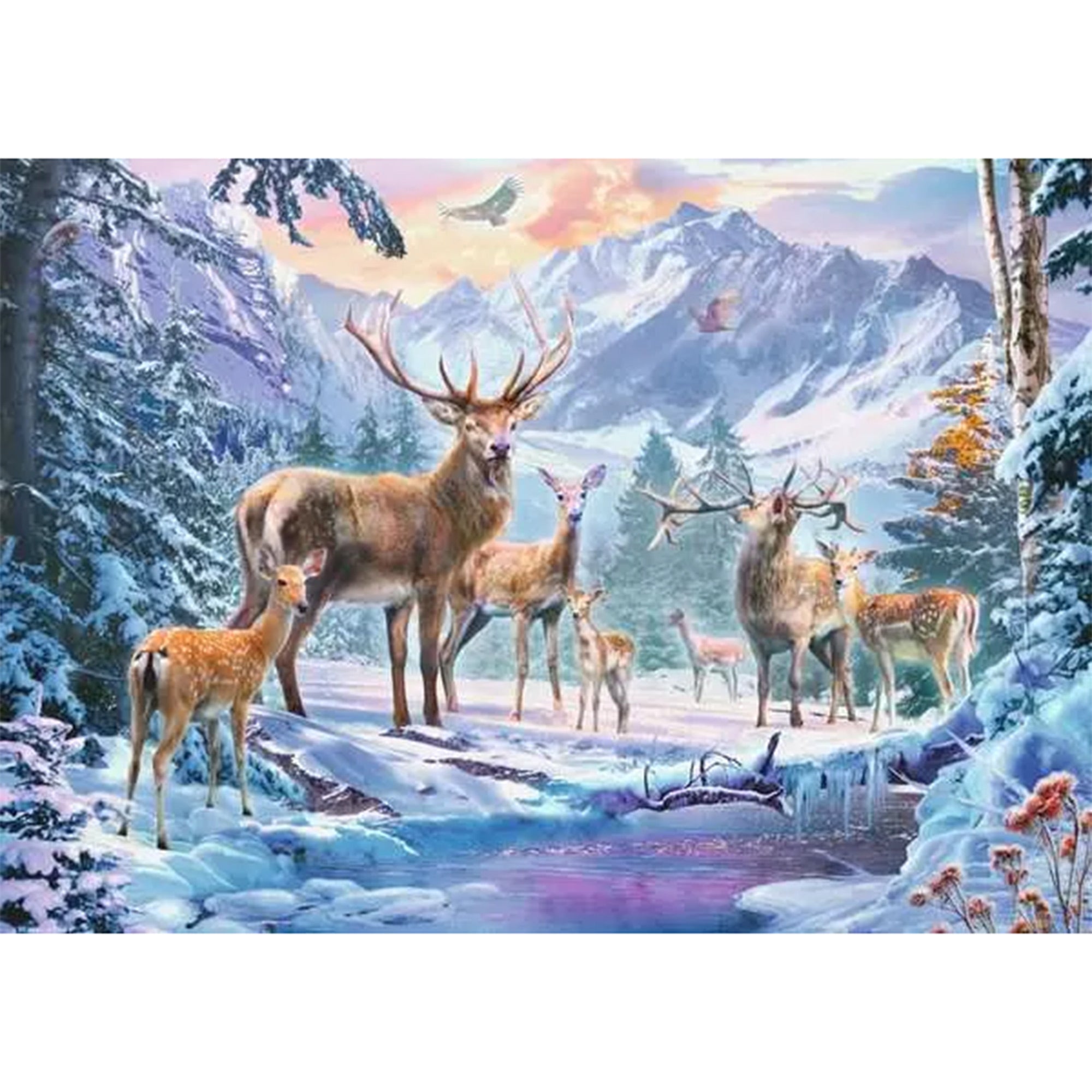 1000-Piece Winter Deer Jigsaw Puzzle for Adults - Challenging & Relaxing Brain Game for Stress Relief & Family Bonding