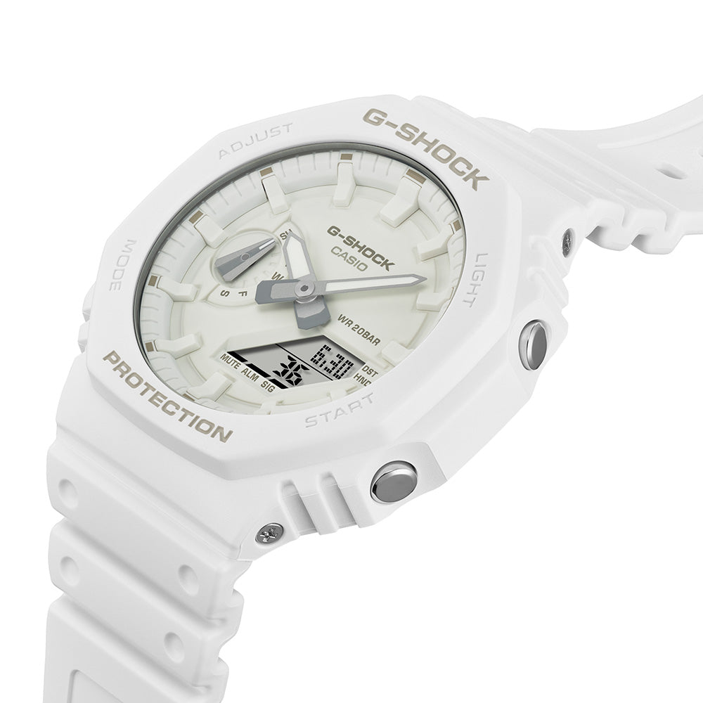 Casio G-Shock GA2100-7A7 Analog-Digital Watch in One-Tone Gradation White - Durable Shock-Resistant Sports Watch for Outdoor Activities & Everyday Wear