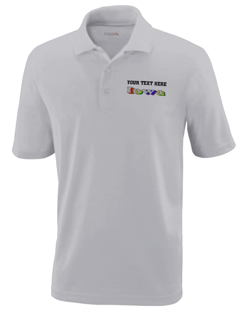 Custom Performance Golf Polo Shirts for Men - Moisture-Wicking Short Sleeve Iowa Style B Tees | Perfect for Golf Tournaments & Casual Summer Wear