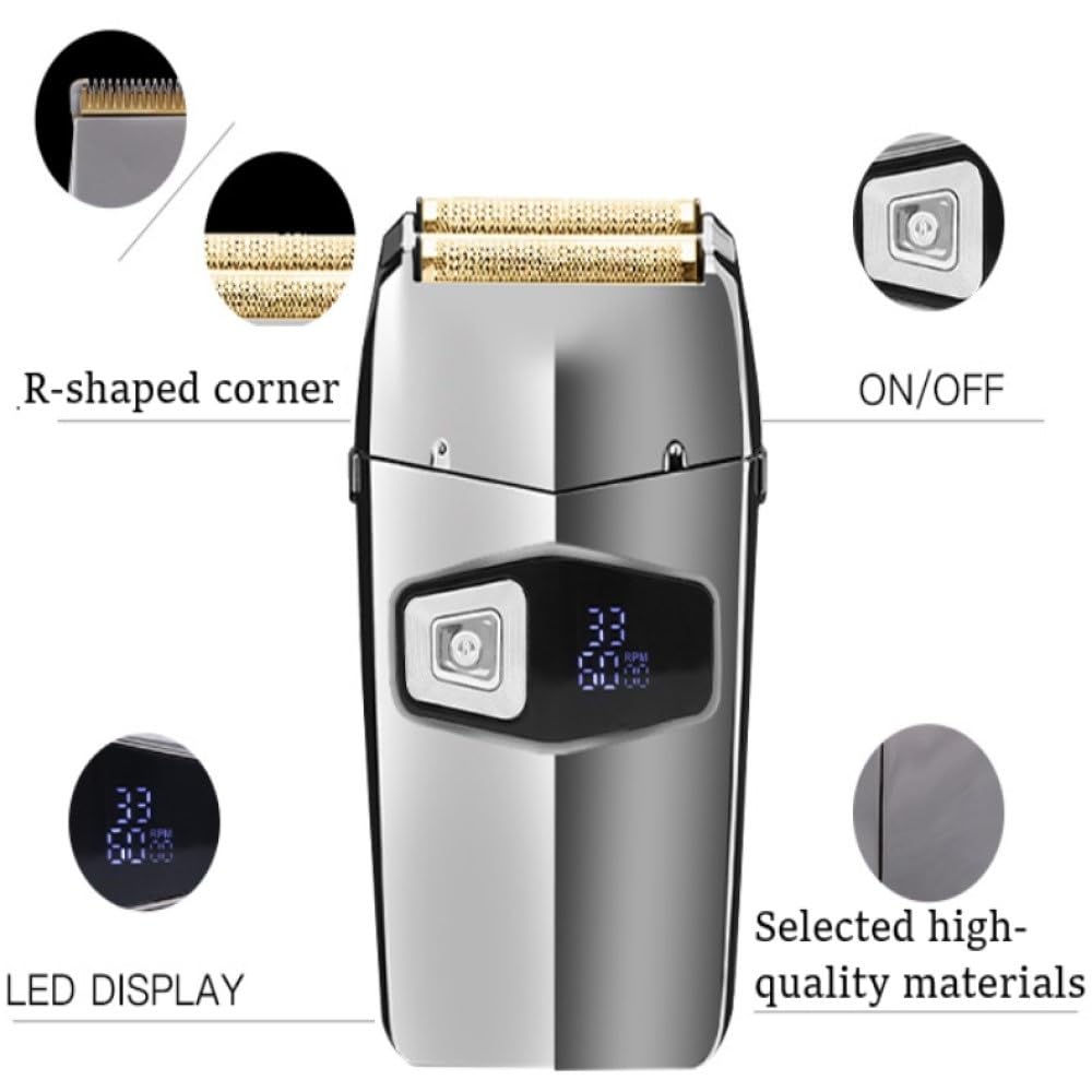 Professional Cordless Electric Razor for Men - Rechargeable Barber Shaver for Beard, Head & Body Hair - Perfect for Home, Travel & Salon Use