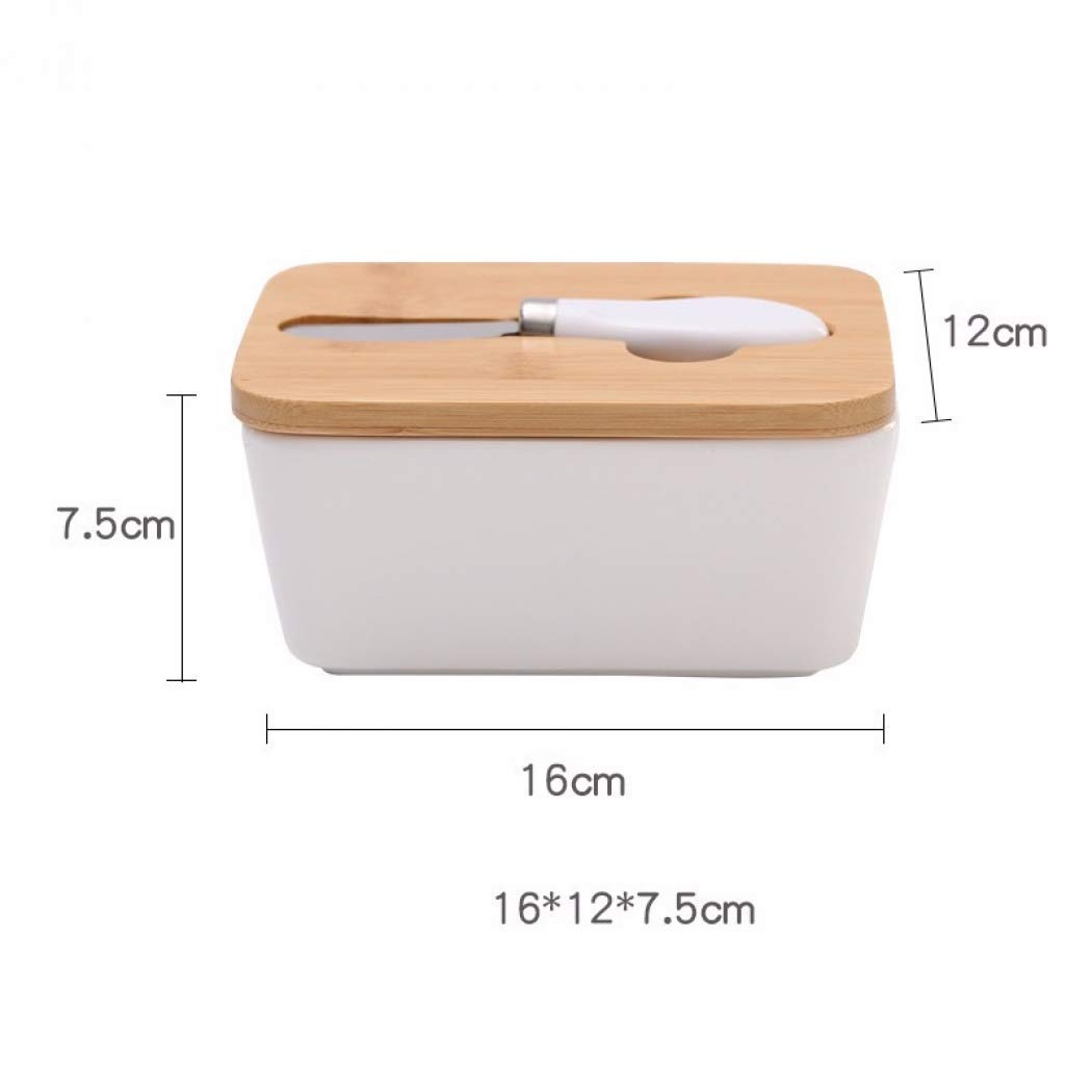 Ceramic Dish with Lid & Knife - Large Kitchen Container for Butter Sticks | Perfect Gift for Cooking Enthusiasts