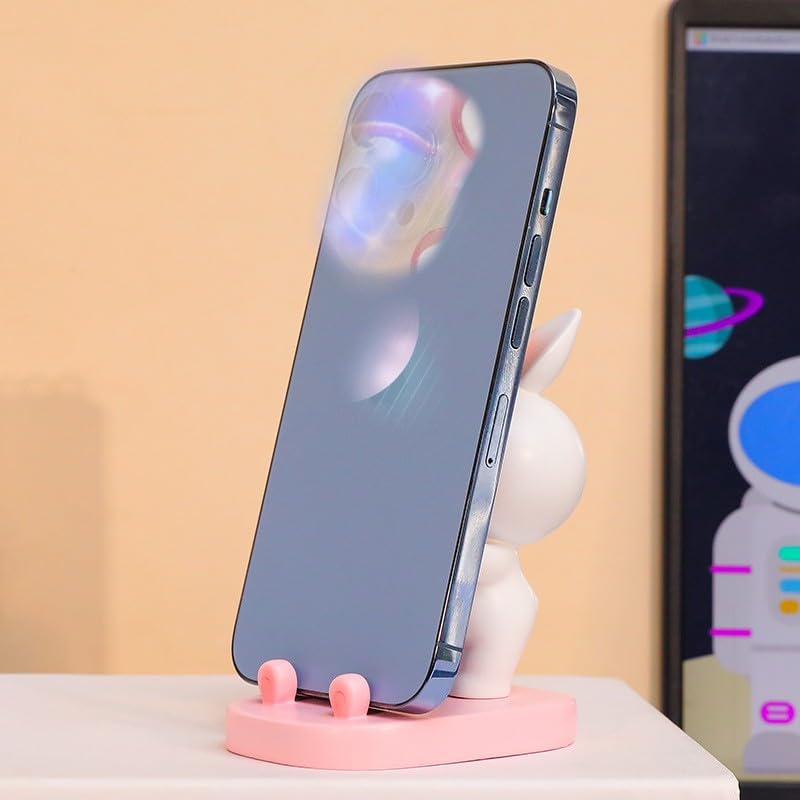 Cute Rabbit Phone Holder - Creative Home Decor for All Smartphones (Pink) - Perfect for Desk & Gift