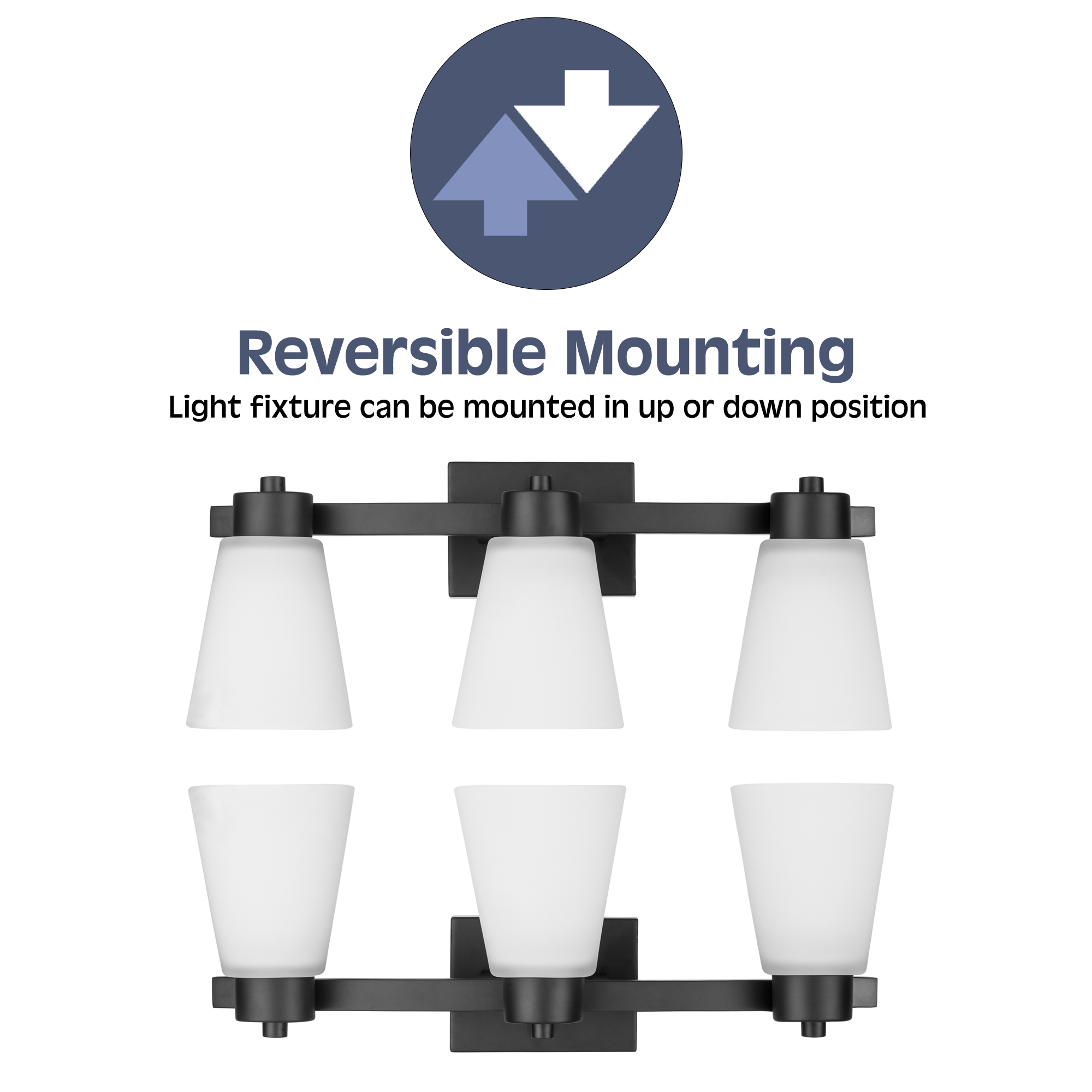 Fairendale 3-Light Vanity Light with Frosted Glass Shade in Matte Black - Perfect for Bathroom, Bedroom, and Dressing Room Lighting