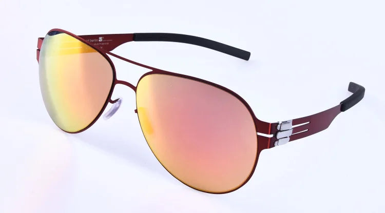 **Aimee Men's Polarized Sunglasses - Full Rim Oval Double Bridge Stainless Steel Frame - UV Protection for Driving, Fishing & Outdoor Activities (Model 6114)**