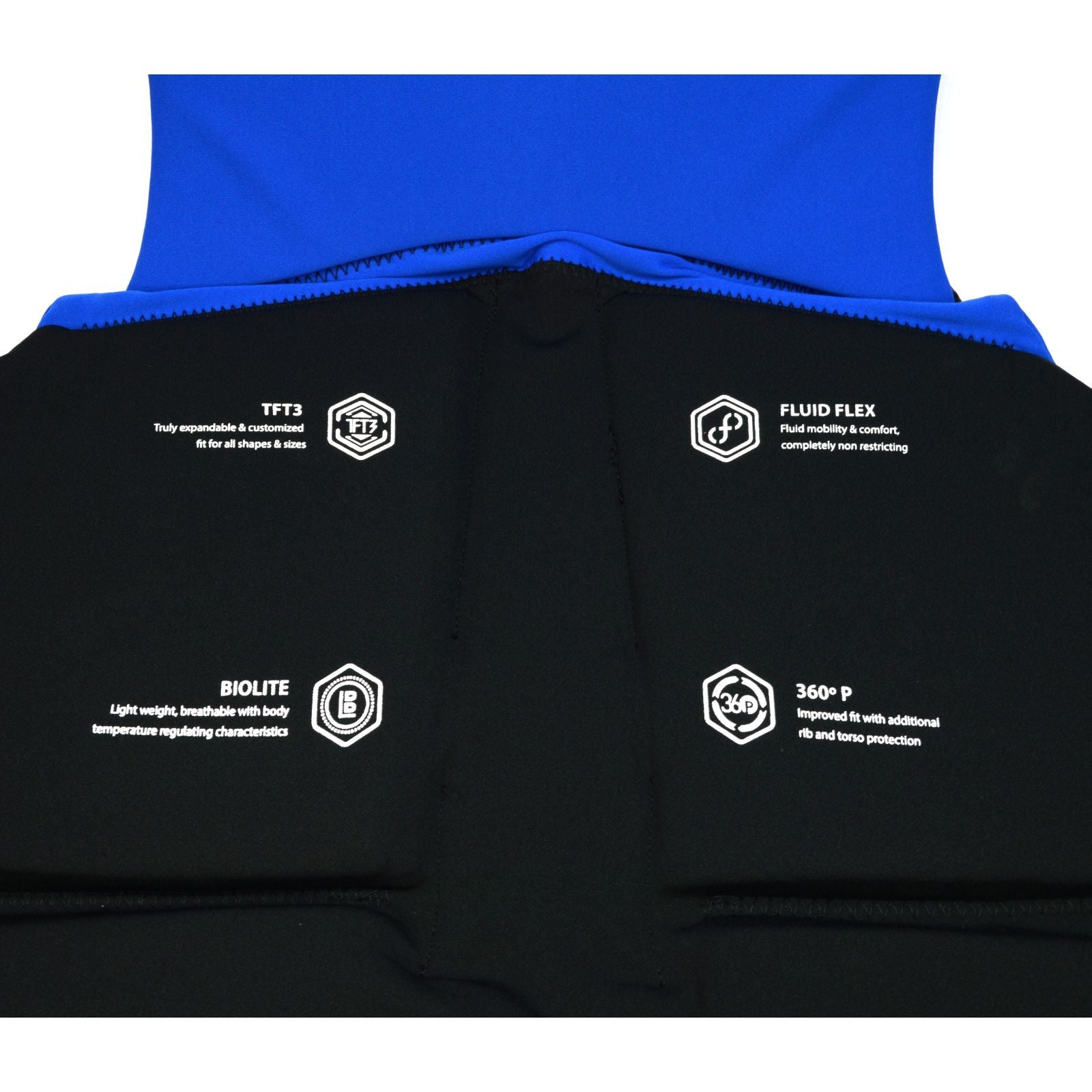 HYPERLITE LIFE VEST Men's Neoprene PFD Jacket - Black/Blue, Size Large (40-44) | Comfortable & Durable Life Jacket for Boating, Fishing & Water Sports