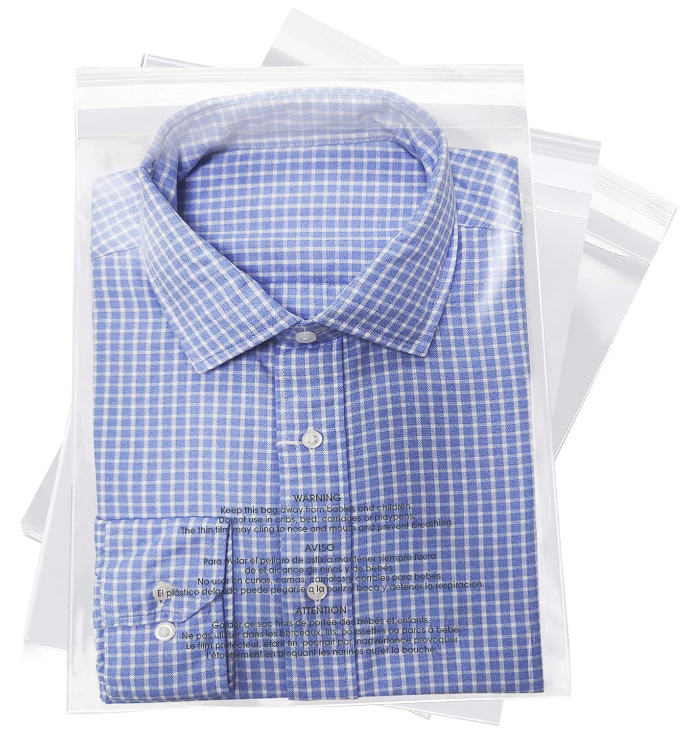 iMailer 100 Pcs 13x15 Inches Clear Poly Bags with Suffocation Warning - 1.6 Mil Self Seal Shipping Bags for Clothing, Shirts, Packaging - Permanent Adhesive - Perfect for Ecommerce, Retail Stores & Online Sellers