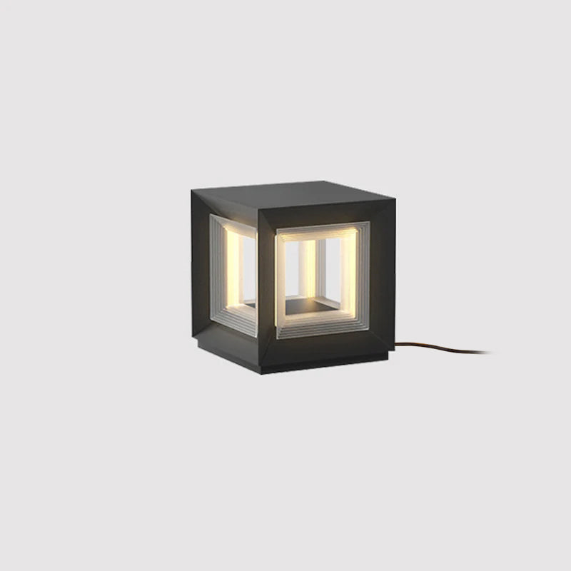 Solar Powered LED Light Cube Outdoor Post Light - Waterproof & Durable for Garden, Pathway, and Patio Lighting