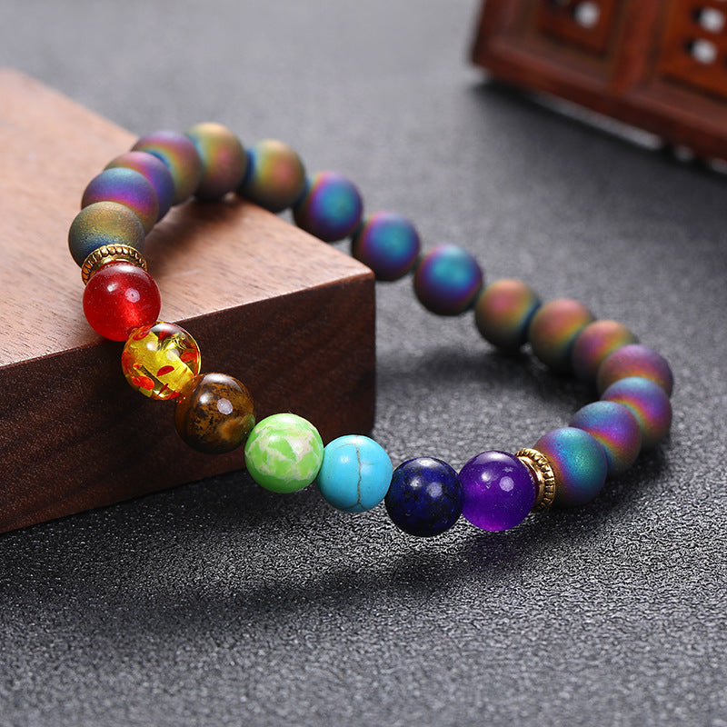 European and American Yoga Bracelet - 8mm Natural Agate Beaded Bracelet for Women, Handmade Boho Chic Jewelry - Perfect for Yoga, Meditation, and Everyday Wear - Amazon Cross-Border Fashion Accessory