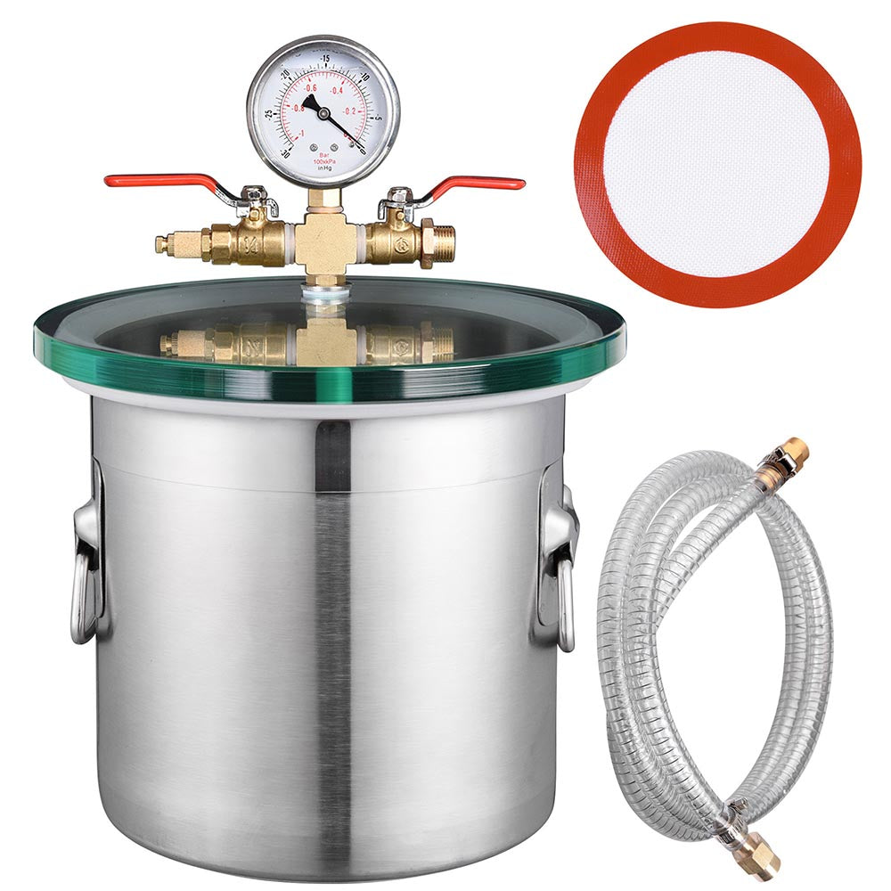 2 Gallon Stainless Steel Vacuum Chamber for Degassing Resin, Epoxy, Silicone - Perfect for DIY Crafts, Jewelry Making & Industrial Applications