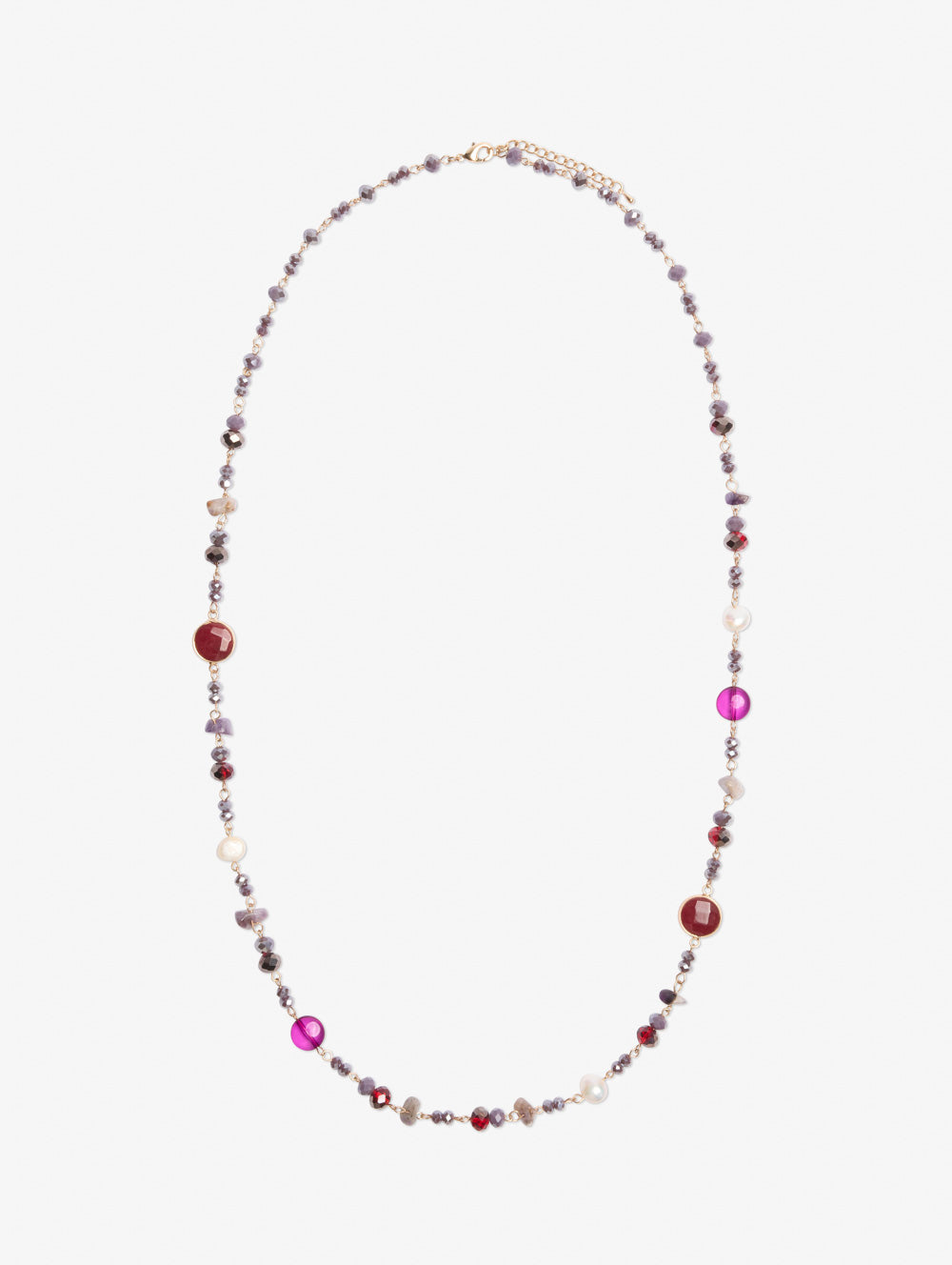 Elegant Wine Beaded Necklace for Women - Handmade Glass Pearl Jewelry - Perfect for Parties, Weddings & Evening Events