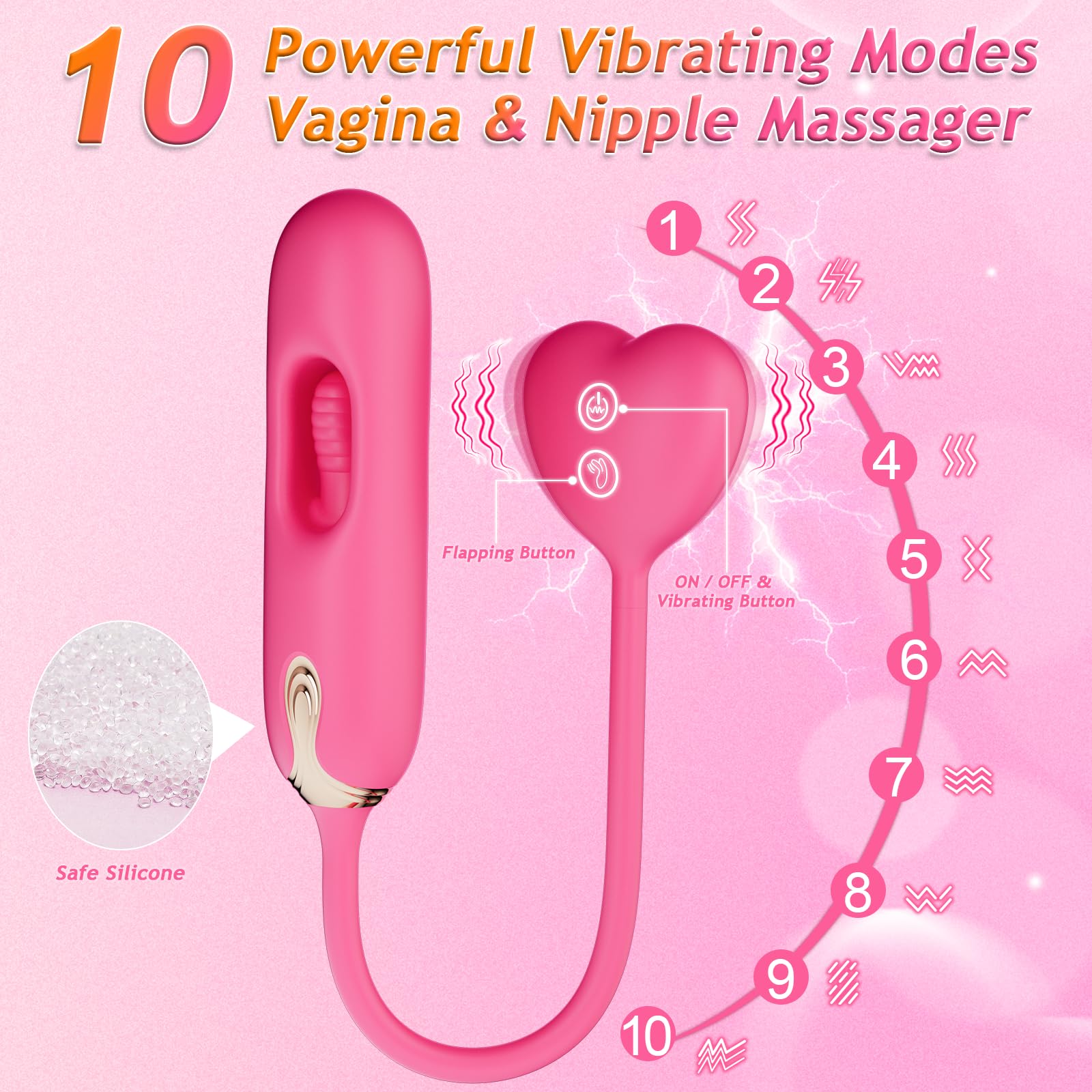 Premium G-Spot Vibrator for Women - 3-in-1 Clitoral Stimulator with 10 Vibration & 10 Tapping Modes, Body-Safe Silicone Adult Toy for Vaginal, Anal & Nipple Play | Perfect for Solo Pleasure, Couples Play & Sensual Exploration