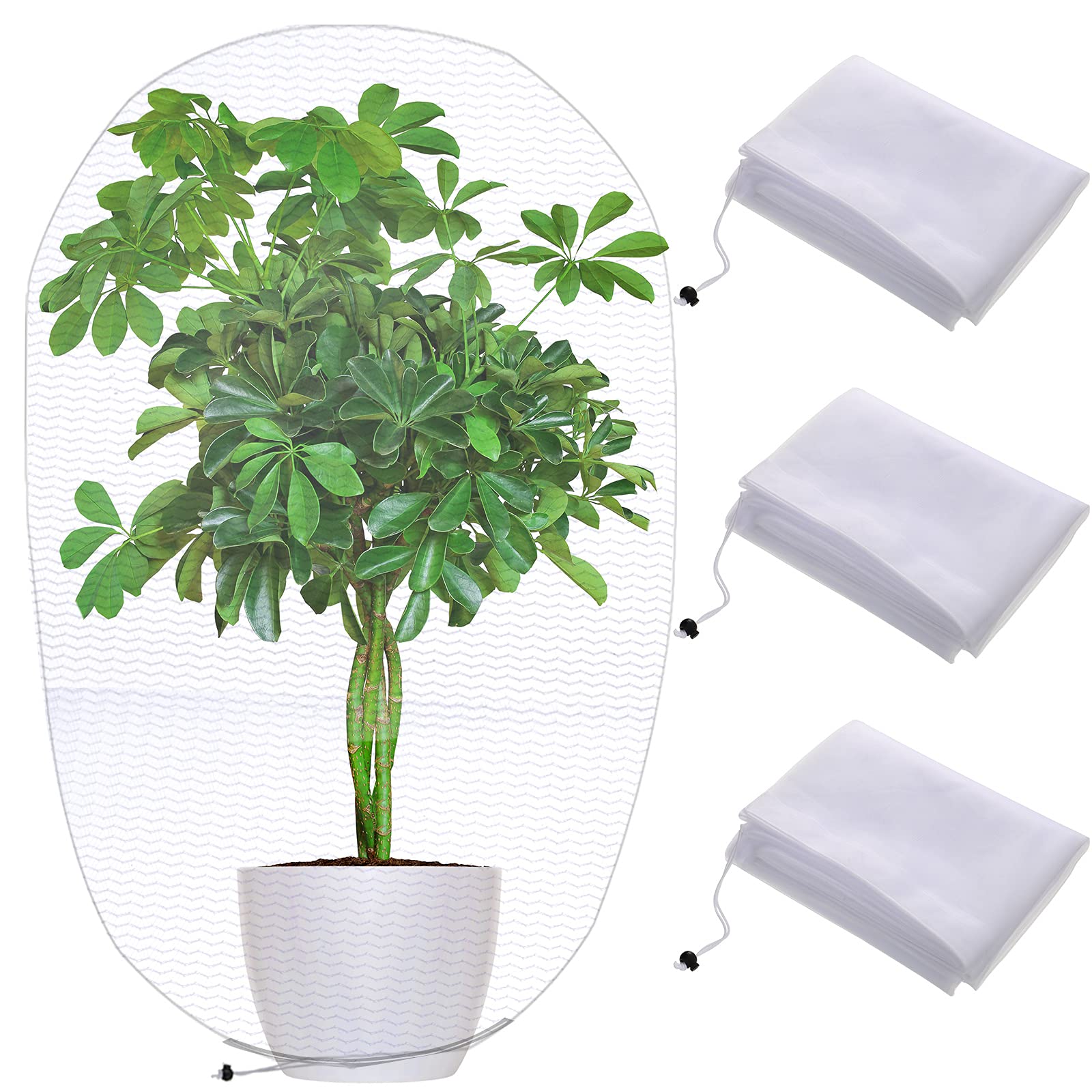 Bird Barrier Netting Mesh with Drawstring - 39 x 59 Inches Garden Plant Protection Cover for Fruits, Vegetables & Flowers | Durable Reusable Net Bag for Outdoor Gardening, Backyard Farming & Greenhouse Use