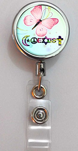 BlackKey Coexist Retractable ID Card Badge Holder Reel with Adjustable Lanyard & Belt Clip - Professional Security Badge Holder for Office, School, Hospital & Events (Black, 121)
