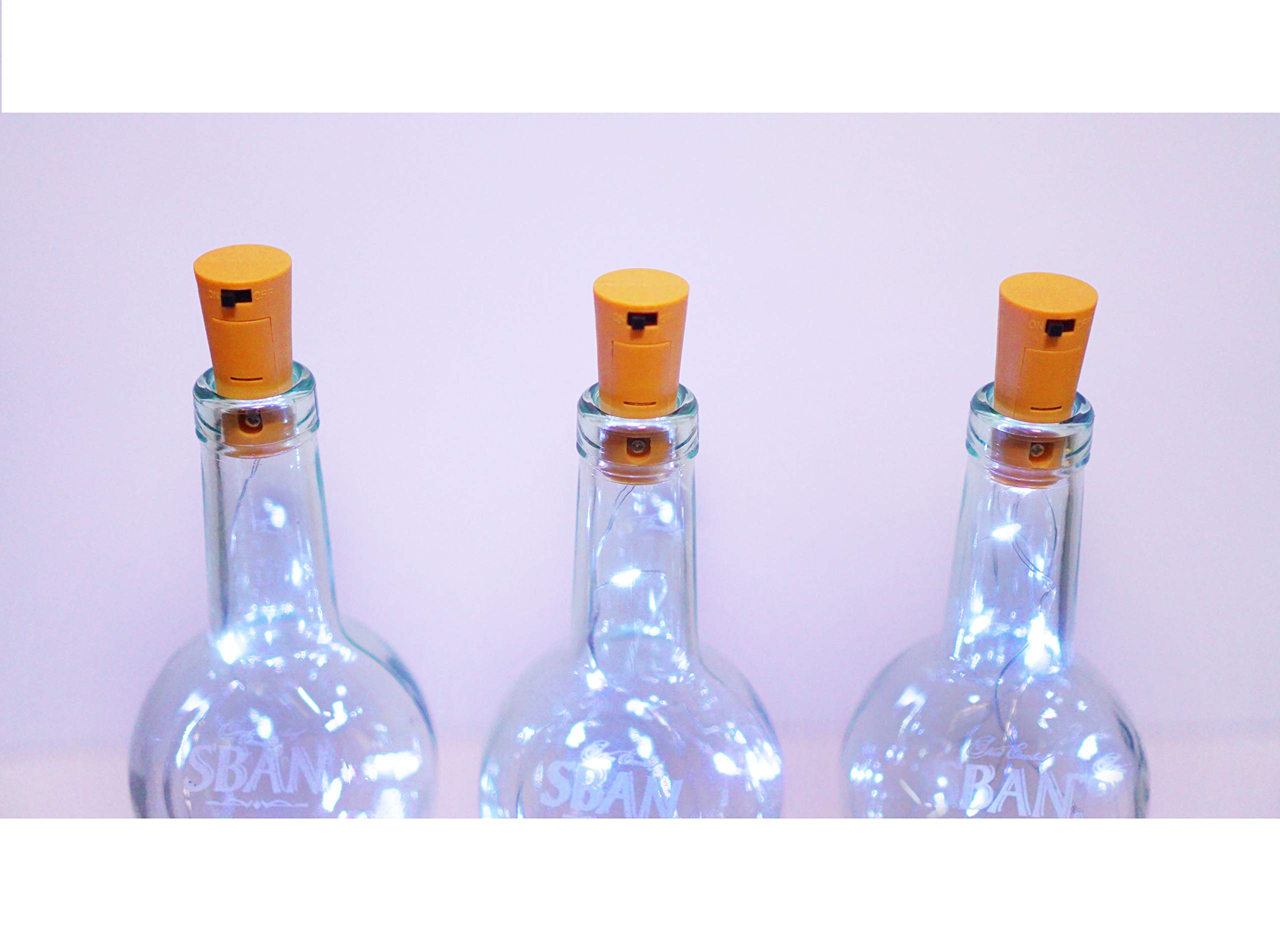 20 Pack 10 LED Wine Bottle Cork Lights - Battery Operated Mini Fairy String Lights with Copper Wire - Cool White Starry Lights for DIY, Christmas, Halloween, Wedding, Party Decorations - Perfect for Indoor & Outdoor Home, Garden, Bar, Restaurant and Event Lighting