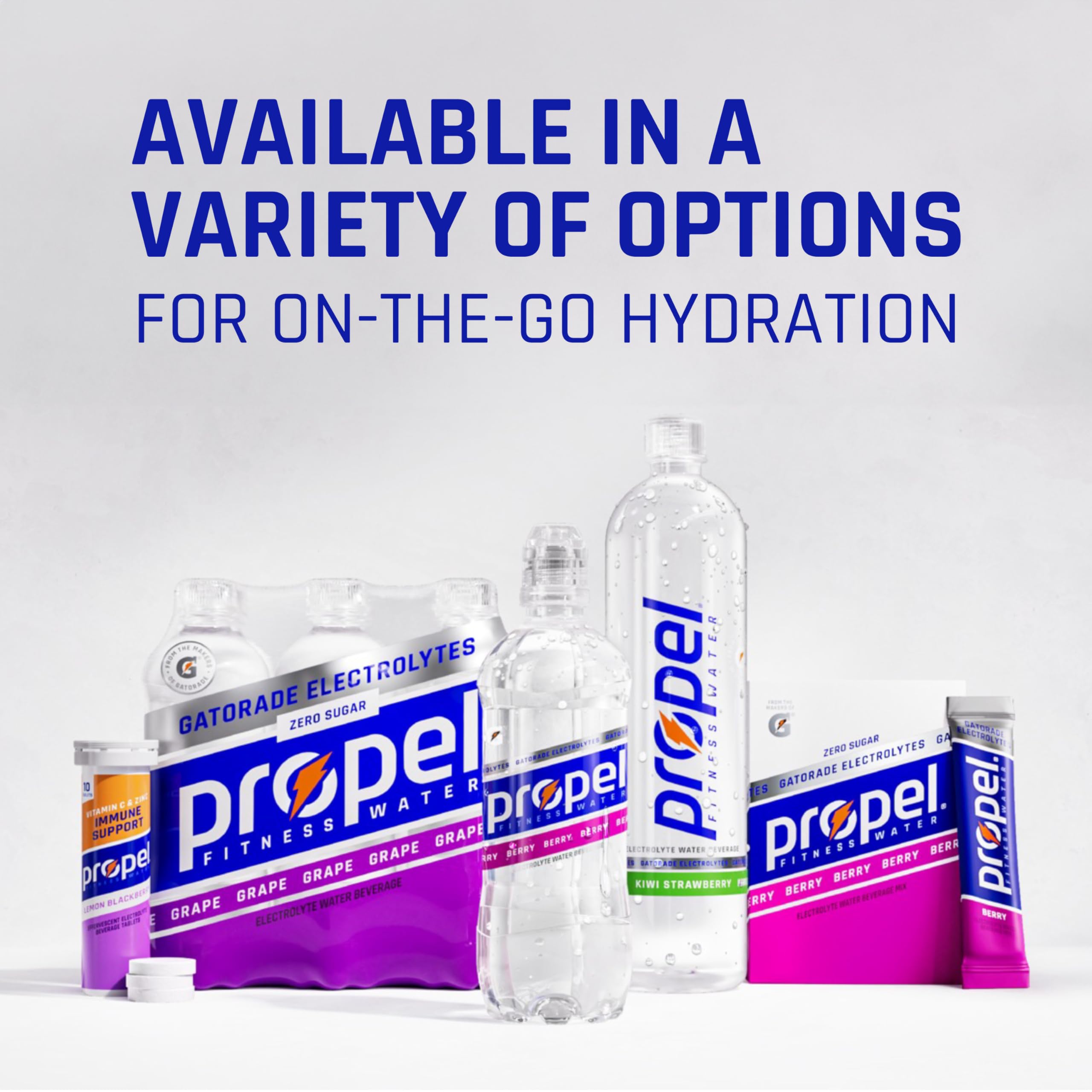 Propel Fitness Water Tablets - Grape Flavor, 10 Count Tube (Pack of 8) | Electrolyte Hydration for Workouts, Running & Active Lifestyle | Ideal for Gym, Hiking & Sports Recovery