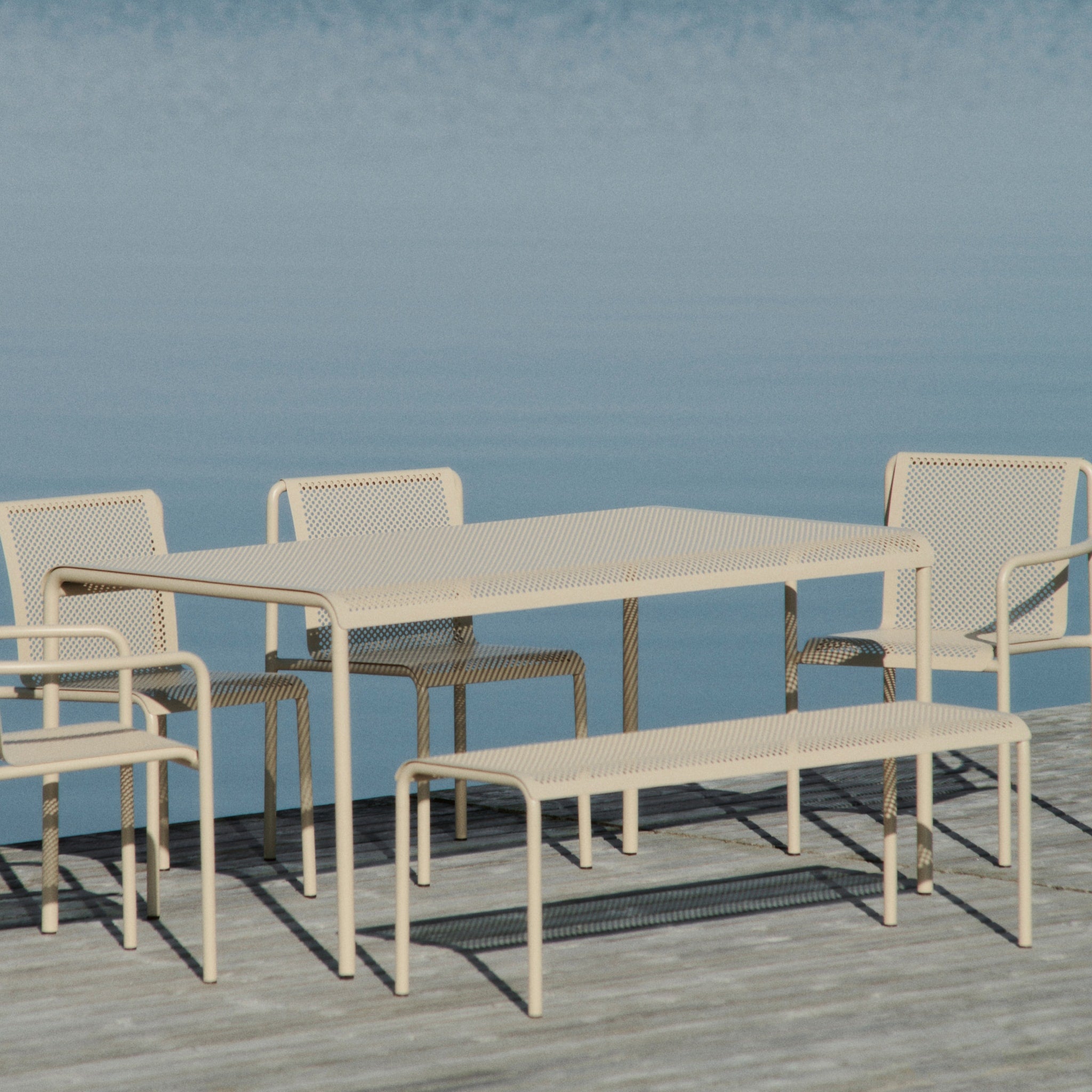 FERM LIVING Dapple Bench in Cashmere - Modern Scandinavian Wooden Bench for Living Room, Bedroom, or Entryway