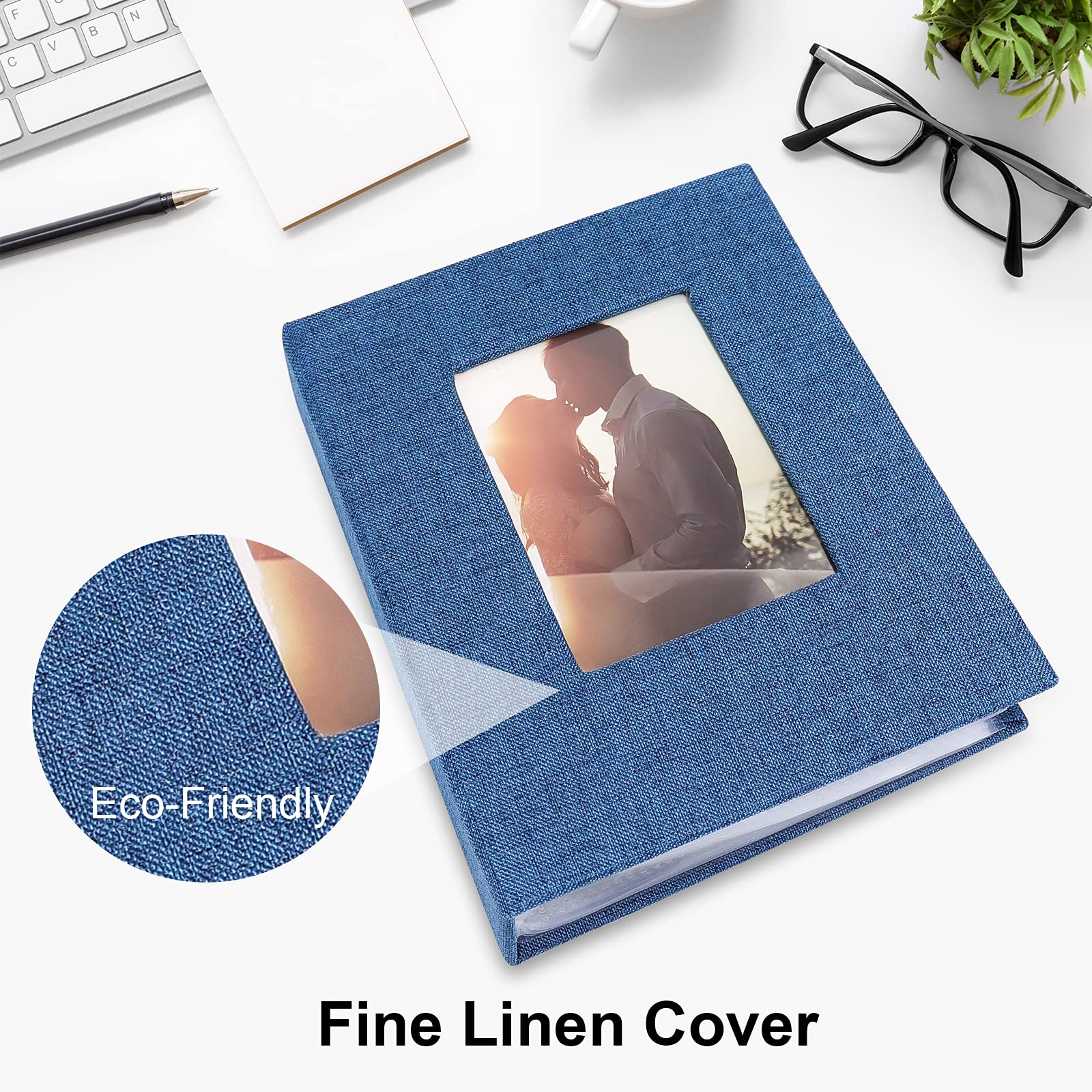 Vienrose 4x6 Photo Album 2-Pack - Linen Cover Mini Scrapbook Holds 52 Pictures, 26 Pages - Perfect for Baby Photos, Artwork & Postcard Storage - Great for Baby Shower Gifts, Family Memories & Travel Keepsakes